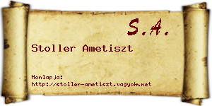 Stoller Ametiszt névjegykártya